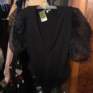 Plunge necks body suit